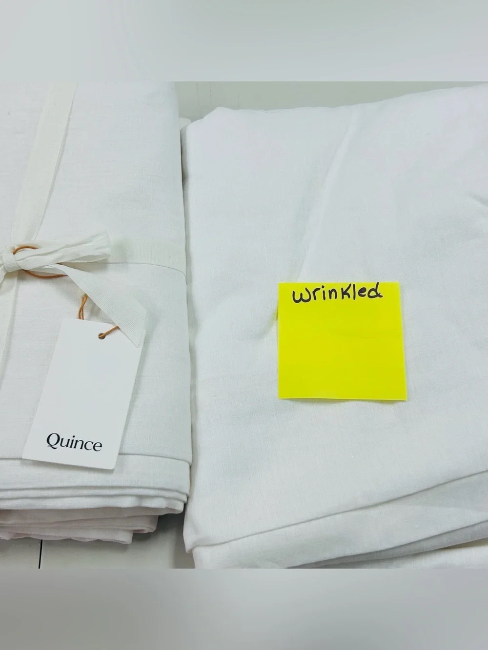 NWT QUINCE Set Of 2 48x96 European Linen Curtains White 8695